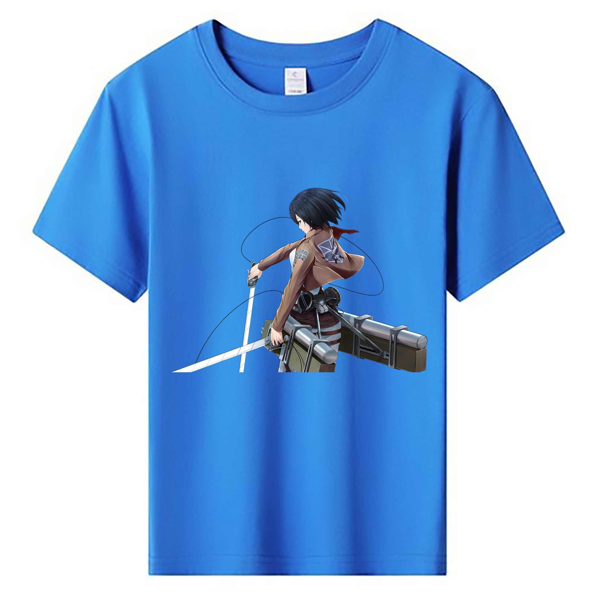 （画像用） 進撃の巨人 ミカサ·アッカーマン Attack on Titan Mikasa Ackerman 綿100％キッズTシャツ（フロントプリント）